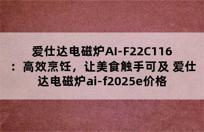 爱仕达电磁炉AI-F22C116：高效烹饪，让美食触手可及 爱仕达电磁炉ai-f2025e价格